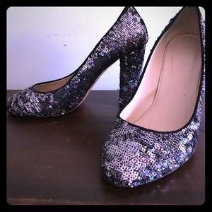 J Crew Sequin Italian Made High Heels